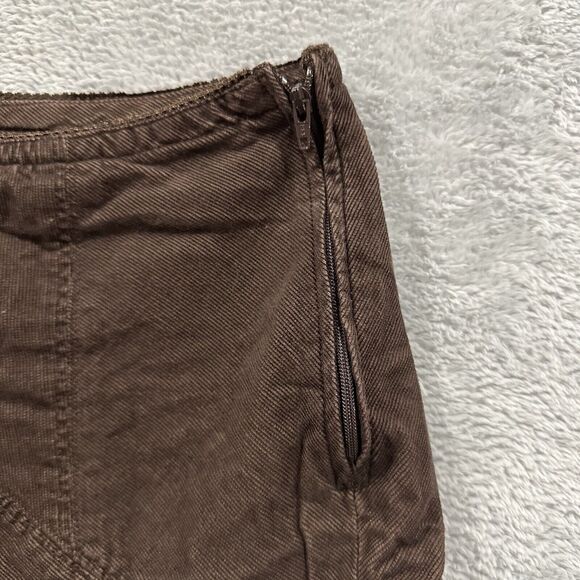 No Boundaries NOBO Skirt Juniors 5 Brown Denim Zip Mini Academia Schoolgirl - Picture 4 of 8